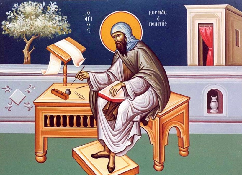 Святый Косма святоградецъ, епископъ Маіумскій и творецъ каноновъ.