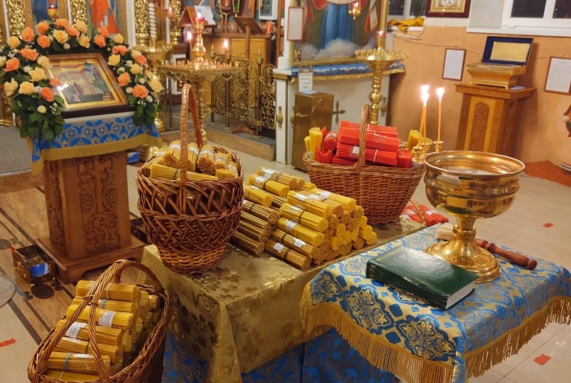Павелъ Петровичъ Петрушевскій – Водоосвященіе въ праздникъ Срѣтенія Господня (въ юго-западной Россіи).