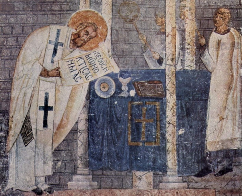 Мнѣніе св. Василія Великаго о томъ, почему въ Пятидесятницу и во всѣ воскресные дни молитвы совершаются въ Церкви безъ колѣнопреклоненій.
